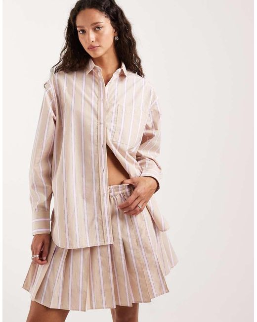 Lacoste Natural Co-Ord Stripe Shirt