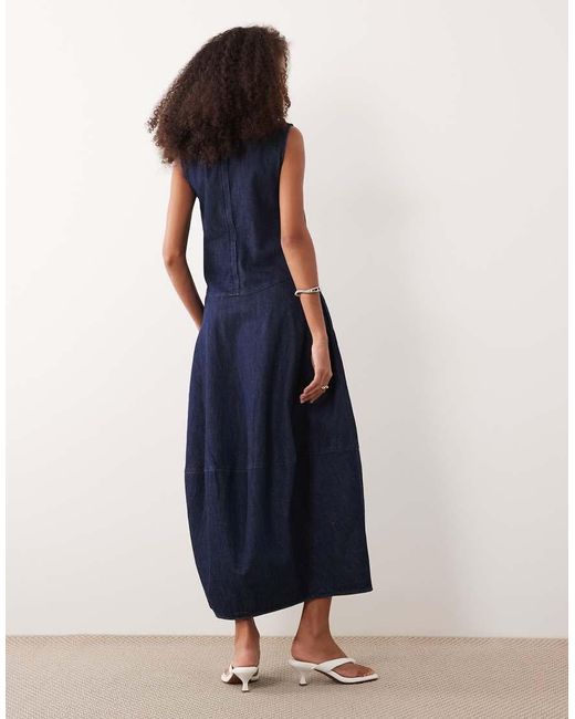 ARKET Blue Volume Sleeveless Denim Dress