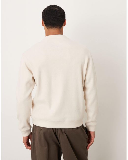 Mango Natural Compact Knit Mock Neck Jumper for men
