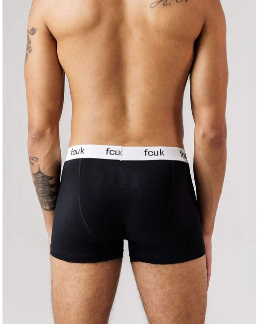 French Connection Blue 7 Pack Fcuk Cotton Stretch Boxers for men