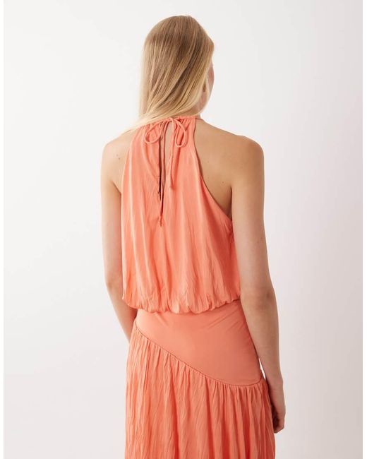 ASOS Pink Co-ord Halter Bubble Hem Top