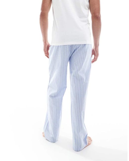 ASOS White Woven Stripe Lounge Bottoms for men