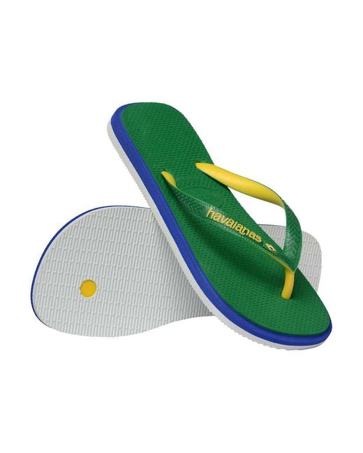 Havaianas Green Brazil Logo Twist Flip Flops
