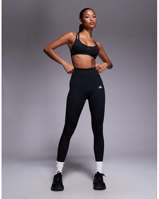 Adidas Originals Gray Adidas Training Optime 7/8 Rib leggings