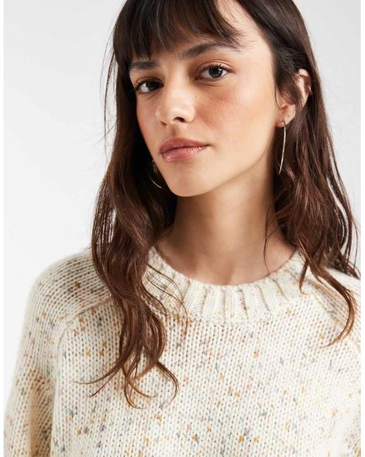Gap White Flecked Knitted Jumper