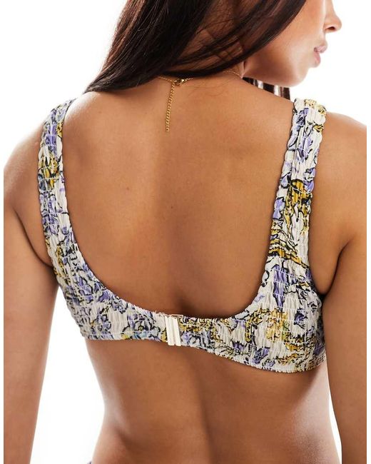 Reclaimed (vintage) Bralette Met Mooie Bloemenprint En Keyhole-Uitsnijding Aan De Voorkant in het Brown