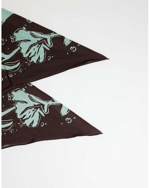 TOPSHOP Green Floral Print Waist Belt