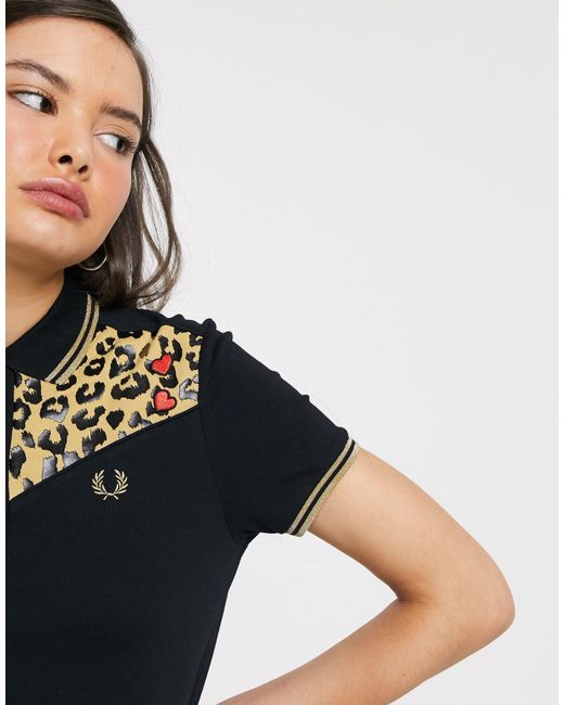 Fred Perry X Amy Winehouse Foundation Leopard Print Pique
