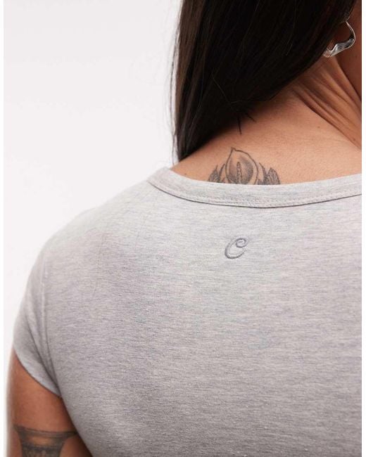 Collusion White Wrap-front Fitted Top