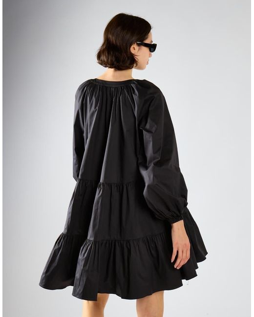 Glamorous Black Puff Sleeve V-Neck Maxi Dress