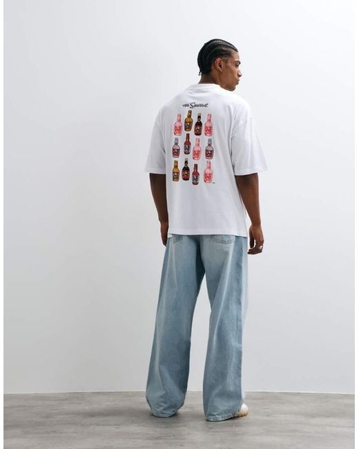 ASOS White Oversized T-shirt With The Simpsons Duff Beer Print for men