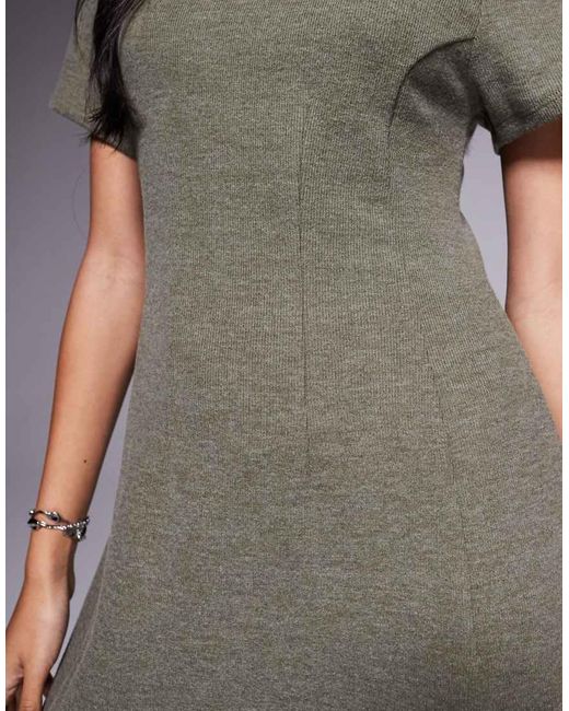 ASOS Gray Supersoft Seam Detail Mini Dress
