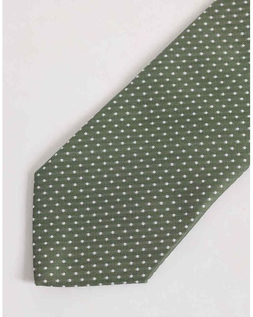 ASOS Green Micro Polka Dot Tie for men