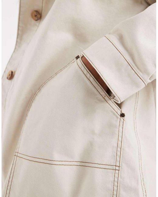 ASOS White Asos Design Maternity Oversized Cotton Harrington Jacket