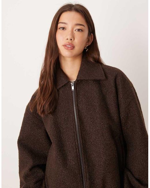 Vila Brown Smart Brushed Bomber Jacket