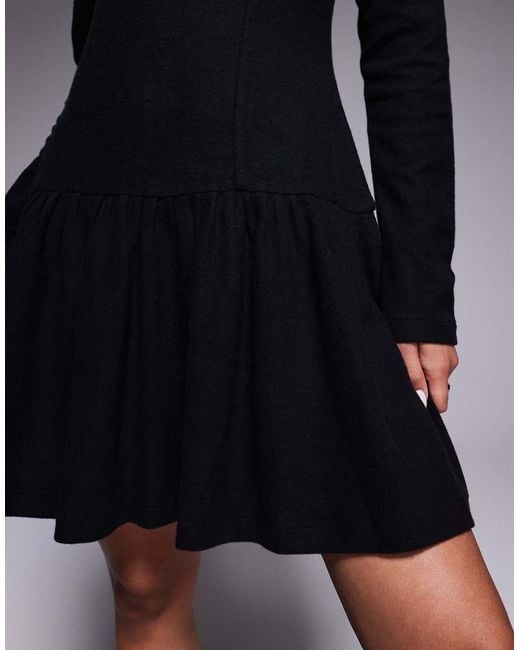ASOS Blue Super Soft Corset Dropped Waist Detail Mini Dress
