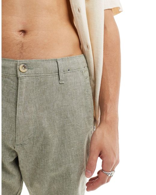 Hollister – shorts aus leinenmix in Natural für Herren