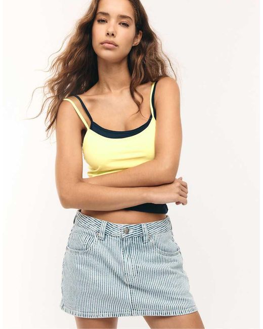 Stradivarius Yellow Basic Tank Top