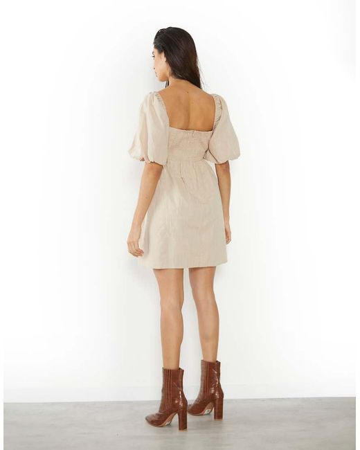 Glamorous Natural Straight Neck Mini Dress