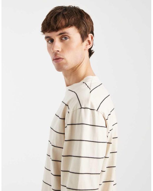 Redefined Rebel White Titus Striped Long Sleeve T-Shirt for men