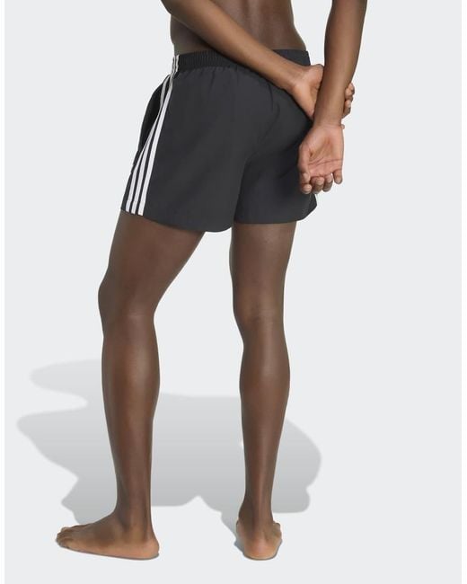 Adidas Originals Black 3 Stripes Swimshorts for men
