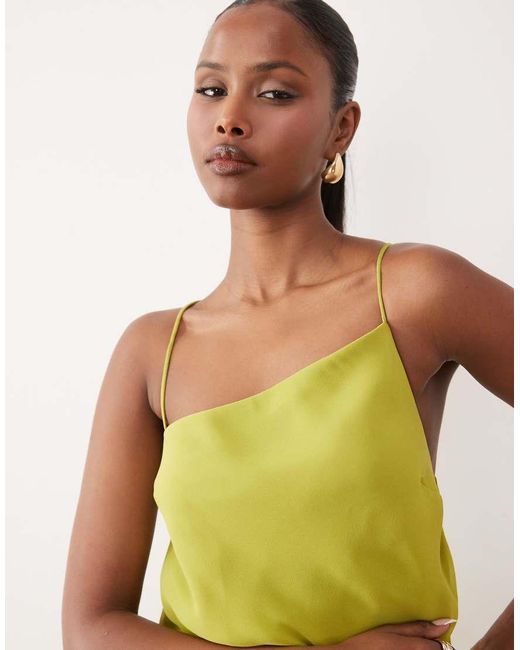 ASOS Yellow Hybrid Satin Panel Cami Maxi Dress