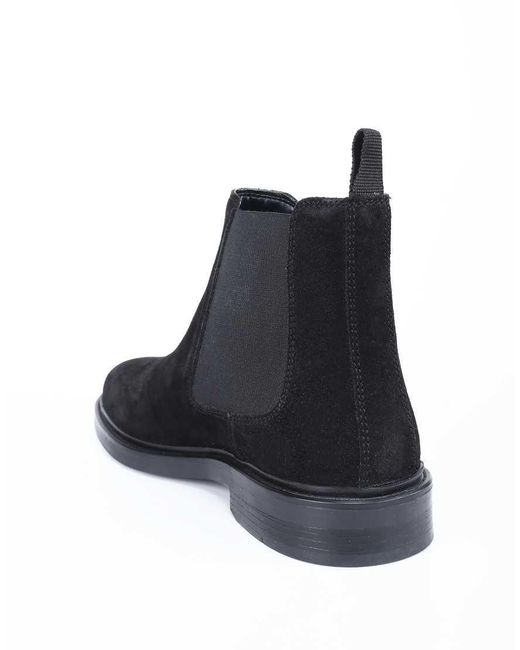 OFF THE HOOK Black Torrance Suede Leather Slip-On Chelsea Boots for men