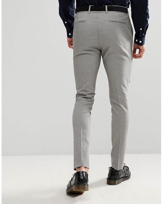 Pantalon de costume slim motif pied de poule New Look pour homme en coloris Noir Lyst