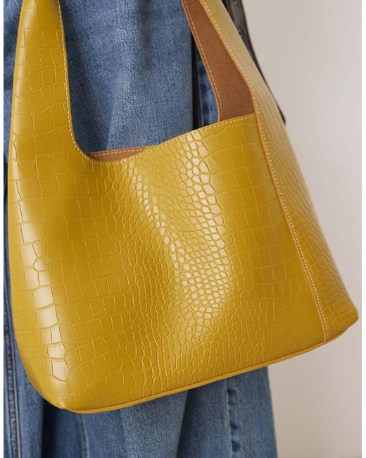 Glamorous Tote Tas Met Krokodillenprint in het Blue