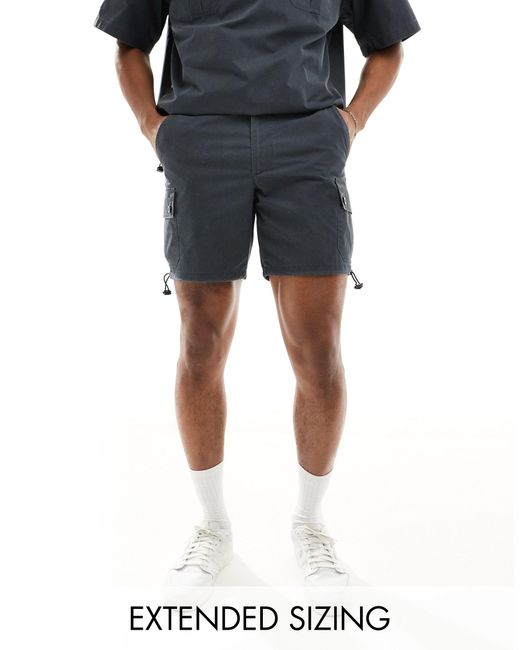 ASOS Blue Slim Ripstop Cargo Shorts for men
