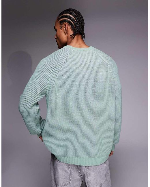 ASOS Blue Oversized Knitted Jumper for men