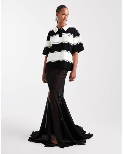 ASOS Black Chiffon Maxi Skirt With Train