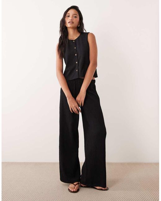 Jdy Black Textured Waistcoat Co-ord