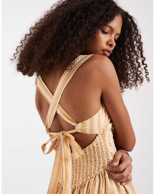 Free People Brown Laurel Plaid Drop Waist Mini Dress