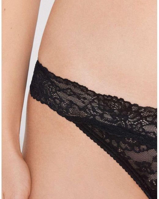 Tezenis Black 3-Pack High-Cut Lace G-String