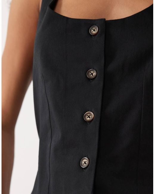 ASOS Black Waistcoat Jumpsuit