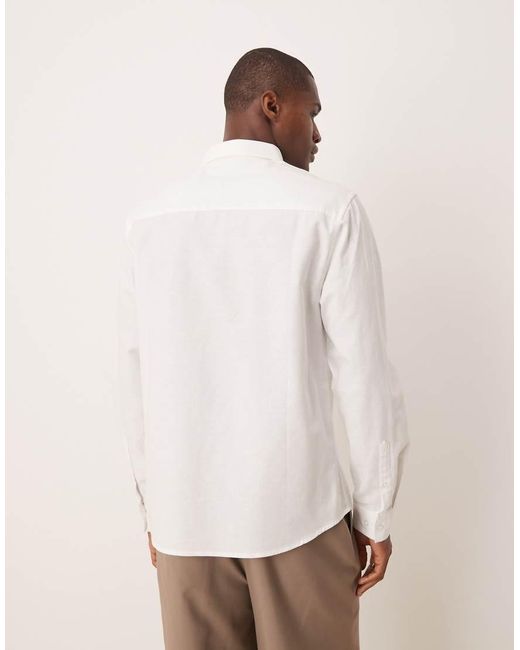ASOS Natural Oxford Regular Shirt for men