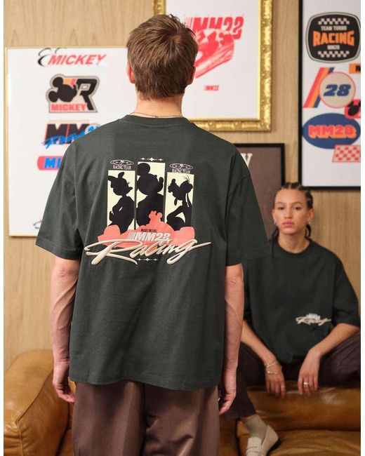 ASOS Green Disney Racing Oversized T-shirt With Mickey for men