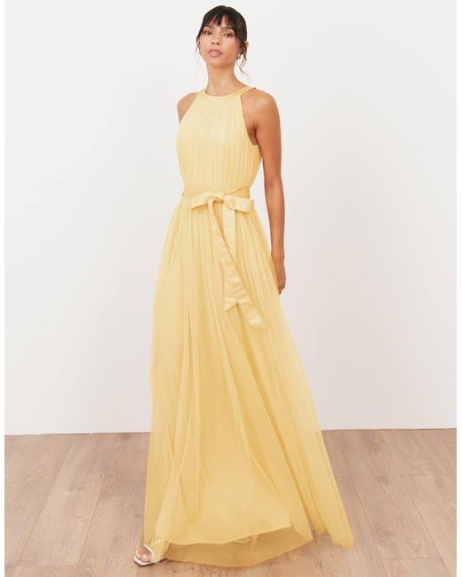 ANAYA Natural Halter Neck Maxi Dress