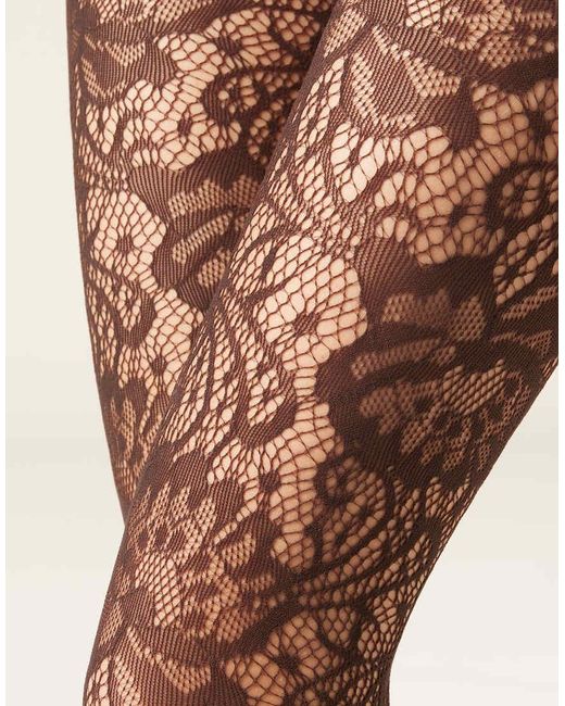 Calzedonia Natural Floral Fishnet Tights