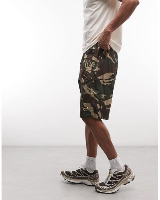 Aape By A Bathing Ape White Aape By A Bathing Ape Loose Fit Cargo Shorts for men