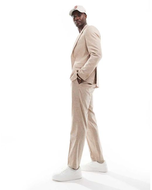 Jack & Jones Natural Premium Linen Mix Slim Fit Blazer for men