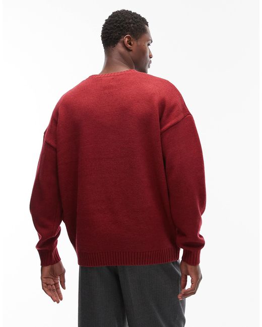 ASOS – oversize-strickpullover in Red für Herren