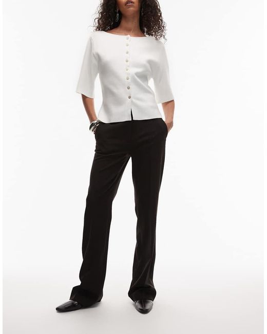 & Other Stories White Slim Flare Tailored Pants