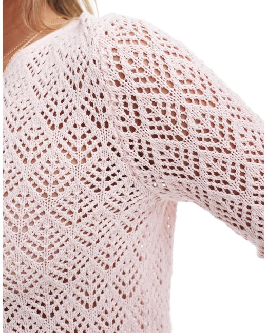 Stradivarius White – langärmlige strickjacke aus feinstrick