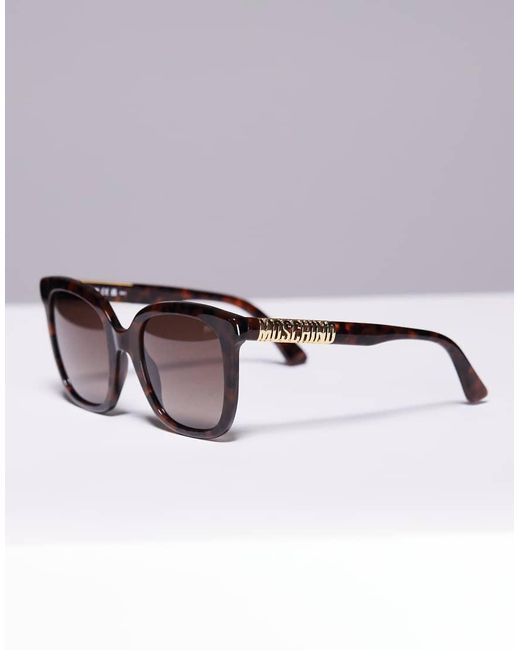 Moschino Brown Moschino Square Sunglasses