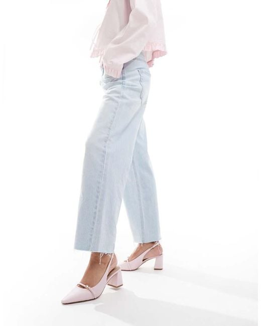 ALDO White Skepper Slingback Block Heeled Shoes