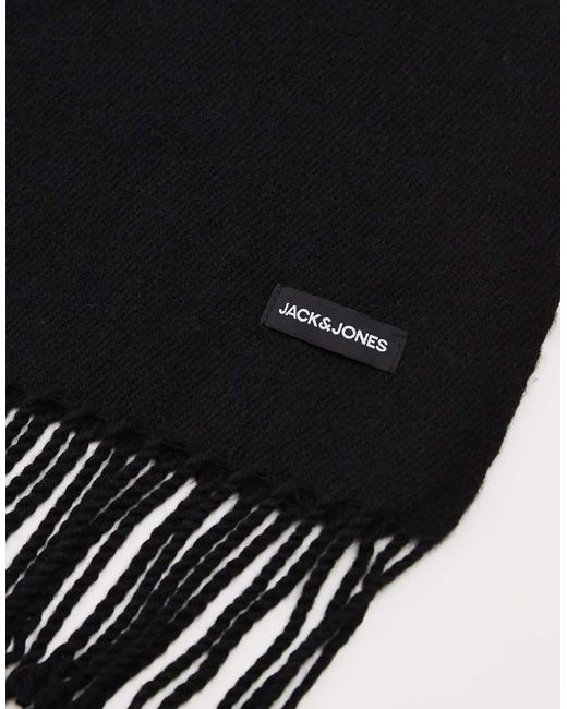 Sciarpa Nera Con Nappe di Jack & Jones in Black da Uomo