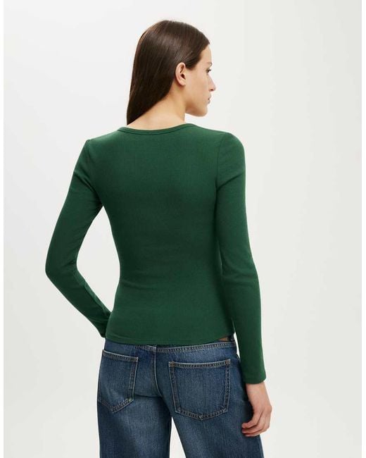 Cotton On Green Blake Henley Long Sleeve