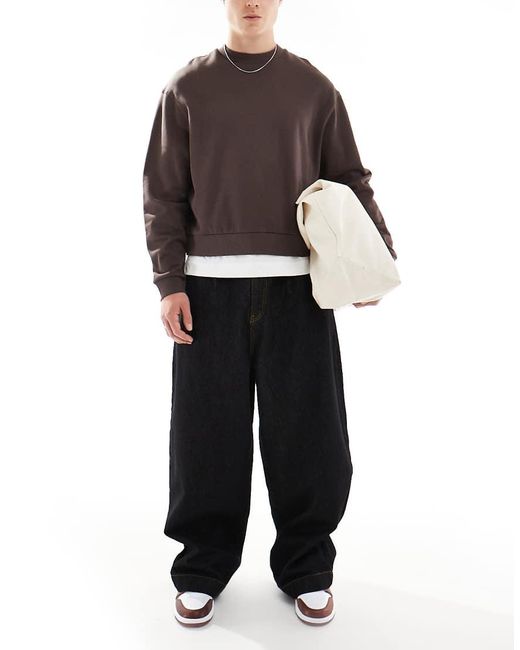 Vaqueros Crudo De Corte Globo Holgado De ASOS de hombre de color Black